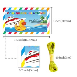 CREATCABIN 50Pcs You've Been Ducked Cards Cruising Rubber Duck Tag Cruise Duck Tags Card Yacht Ducking DIY Jeep Duck Card with Hole and Twine for Rubber Duck Jeeps Car Decor 3.5x2Inch-ConQuackulations