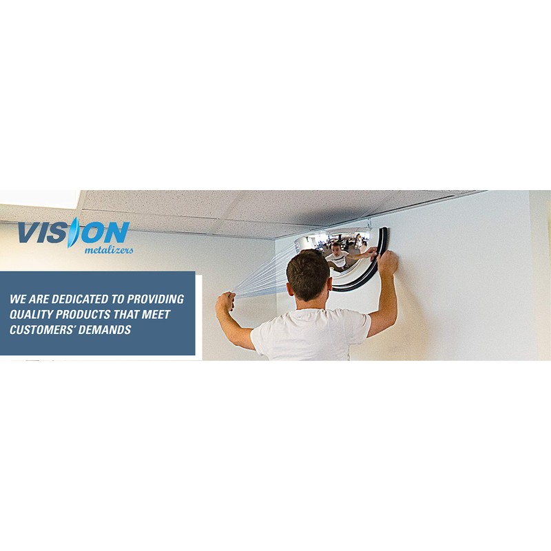 Vision Metalizers 18” Acrylic Bubble Half Dome Mirror with Black