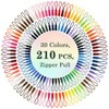 OPLCFO 210 Pcs Zipper Pull Replacement, 30 Colors Zipper Tags