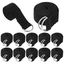 Molain 12 Pcs Yoga Strap, Non-Elastic Stretching Strap Yoga Straps for Stretching Bulk 6ft Exercise Stretch Band with Metal D Ring, Adjustable Stretch Belt for Women Men Pilates, Gymnastics, Dance