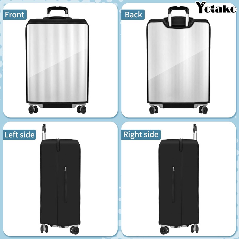 Yotako Upgraded Zippered Transparent PVC Suitcase Cover, No Disassembly Required