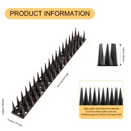 OFFO Bird Spikes, Pigeon Outdoor Deterrent Device for Cat Keep Birds Raccoon Woodpecker Away, Covers 2.6m(8.4 Feet), Black