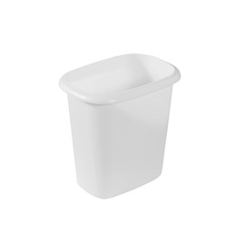 Rubbermaid 1 Pack White Trash Can 1.5G Capacity Rectangular Durable Easy Clean USA Made