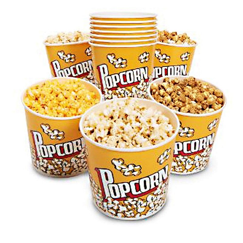 Novelty Place Retro Style Plastic Popcorn Containers for Movie Night