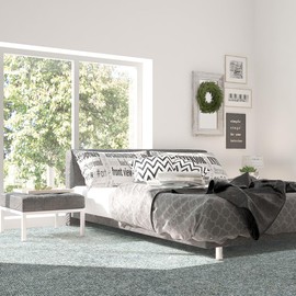 WAPANE Carpet Tiles Peel and Stick, Squares Carpet Floor Tile 24” x 24”, Soft Padded Carpet Tiles, Self Adhesive Carpet 10PC Tiles Per Box 40Sq Ft for Home Living Room Bedroom Office, Light Gray