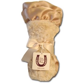 Max Daniel Baby Rosebuds & Satin Security Blanket - Champagne