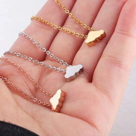 AMOR SPES 3pcs Sister Necklace for Women Best Friends Pendant Necklace Set for Mother Daughter Silver Gold Rose Gold Stainless Steel (Cloud)