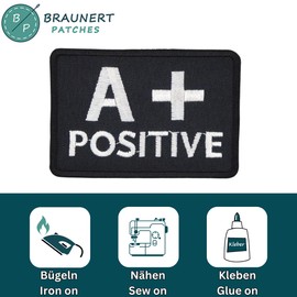 Blood Group A + Positive Iron-On Patch (without Velcro) Iron-On Patch Iron-On Patch Size 7.4 x 5.1 cm
