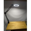 SE 4-Inch Black 4X Magnification LED Swing Arm Lamp with