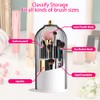 Fosoloni Makeup Brush Holder Organizer with Clear Lid 360 Rotating