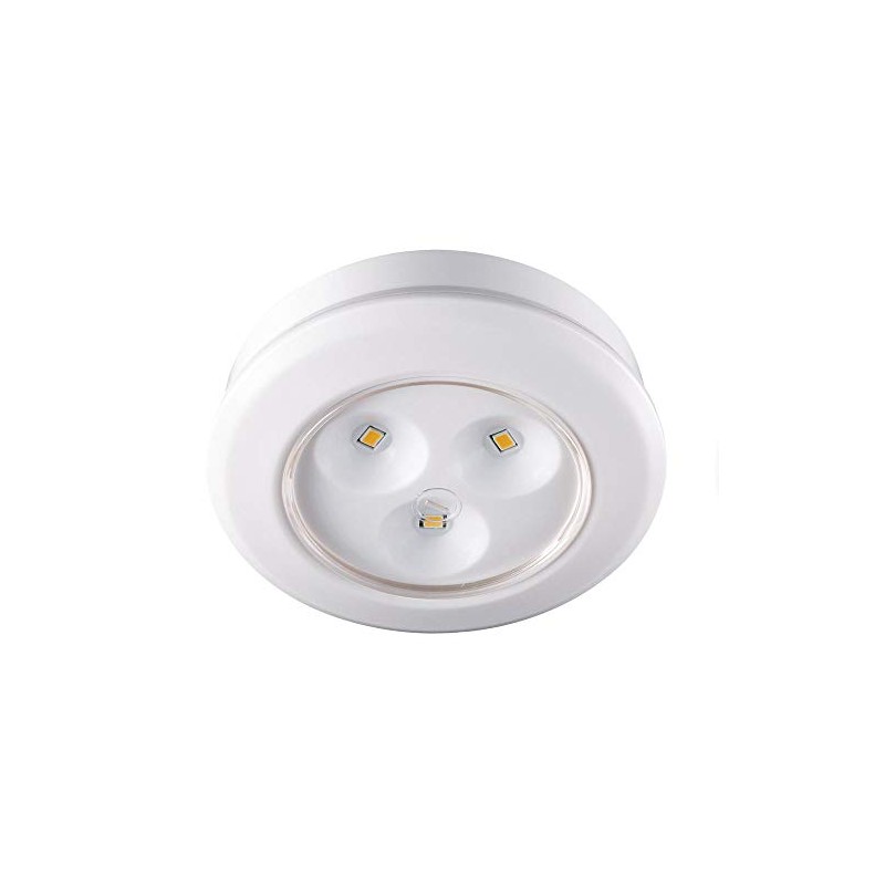 2.99 in. LED White Battery Operated Puck Light (3-Pack)