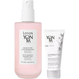 Yonka Hydrating Face Toner, Natural Toning Spray for Dry & Sensitive Skin (6.76 Fl Oz) With Yon-Ka Glyconight 10% Peel Masque Travel Size (15ml/0.57oz) Anti-Aging Face Mask
