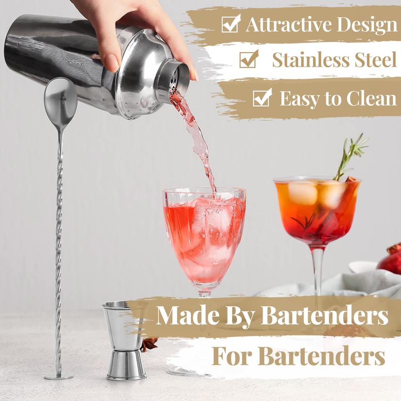 MixMate Premium Cocktail Shaker Set - 4 Piece Bar Shaker
