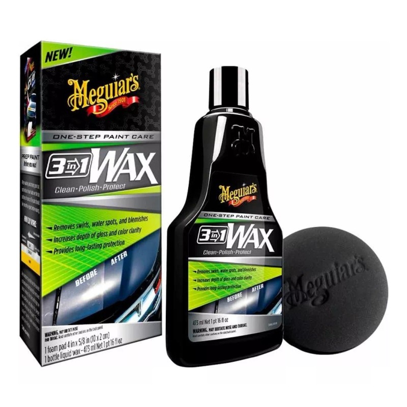 Meguiar's Cera Meguiars Wax 3 en 1, novedosa y novedosa