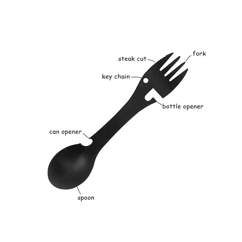 Utility Camping Spork Functional Spork Stainless Steel Spork Outdoor Spoon