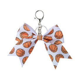 Glitter Cheer Bow Keychain for Girls Women Basketball Cheerleader Cheerleading Keyring for Backpack Bag Handbag Cheer Gifts for Cheerleaders Basketball Lovers Cheer Bow Bag Accessories Christmas Gifts