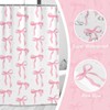 FloralGrace Cute Shower Curtain Pink Bow Fabric Shower Curtains for