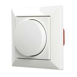 EHMANN 5591x0100 T55.01 Universal Dimmer Comfort with Cover, Rotary Knob, Central Plate (55 x 55) and Single Frame, White Similar to RAL9016, LED 3-100W, 7-220W/VA