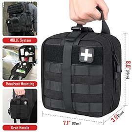 LIVANS Bolsa tctica de primeros auxilios, Molle EMT Bolsas Rip-Away Militar IFAK Bolsa mdica para exteriores, kit de supervivencia de emergencia de...