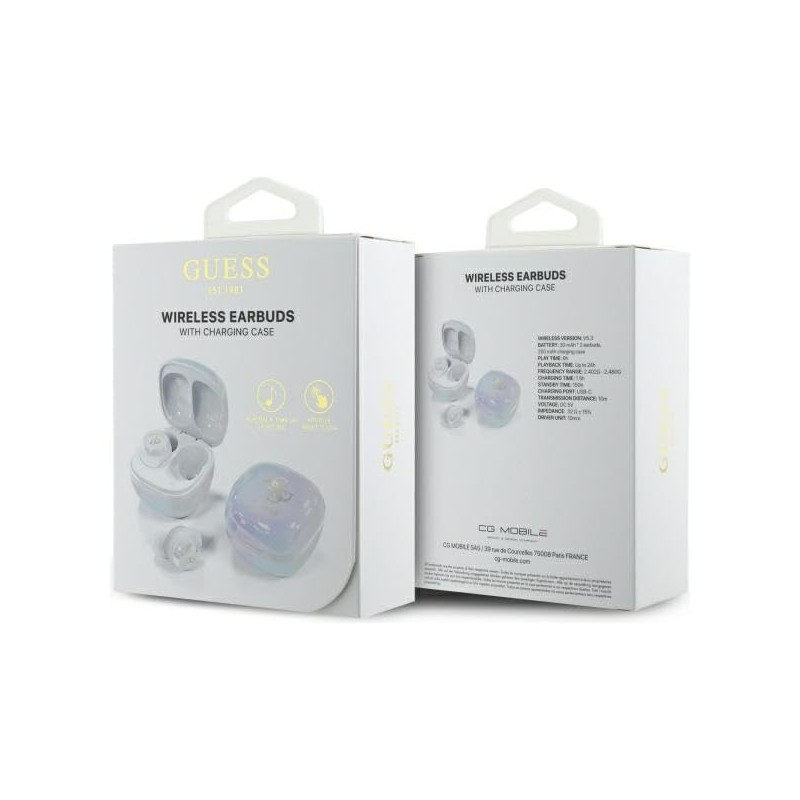 CG Mobile Guess Bluetooth Headphones TWS + Docking Station Iridescent