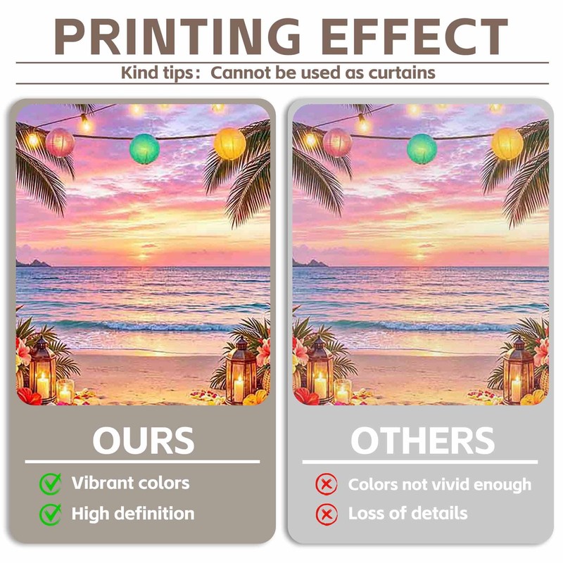YCUCUEI 7x5ft Fabric Summer Hawaiian Beach Sunset Photography Backdrop