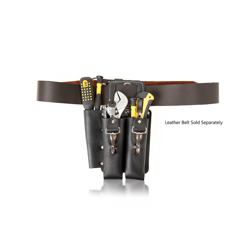 LAUTUS Leather Tool Holder with 3 Pockets for Pliers, Folding