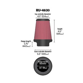 K&N RU-4630 - Filtro de aire universal con abrazadera