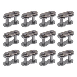 sourcing map 16Pcs #50 Chain Master Connector Link Roller, 5/8" Pitch Carbon Steel, Standard Connecting Split Links for 10A Chain