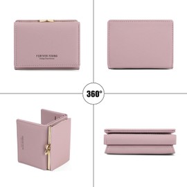 Bimhan Women's small wallet made of PU leather, women's small wallet with coin compartment, women's small wallet, many compartments for credit cards, ID, notes, coins etc, blue, Casual