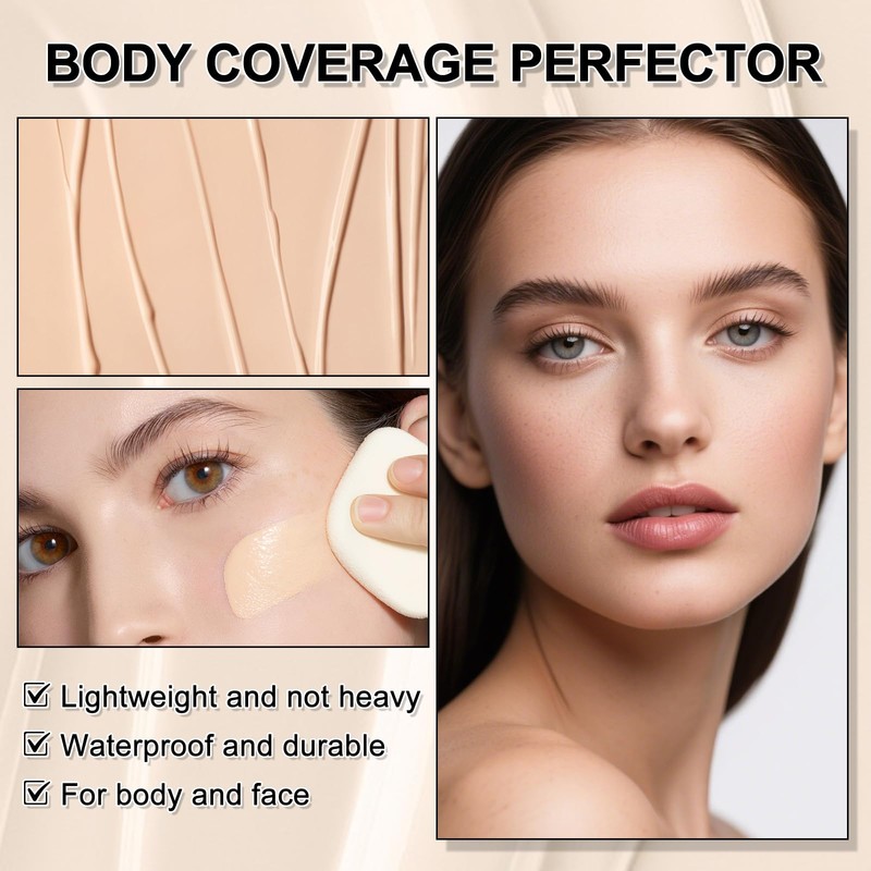All-Over Complexion Perfector,Body Coverage Perfector,CC Cream Foundation,Evens Out Skin Tone,Waterproof