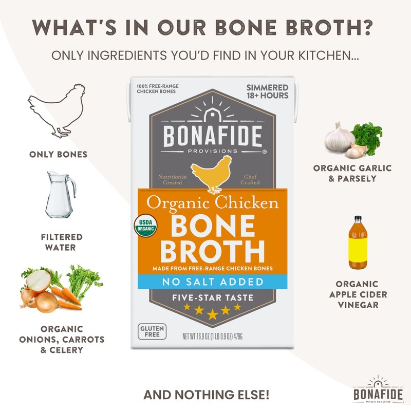 Bonafide Provisions Fresh Organic Chicken Bone Broth - No Salt