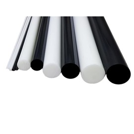 Pom Round Rod Round Material Plastic Diameter 8 mm Length 100 mm black/natural, 300mm, Black