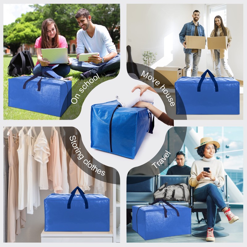 VELVETSURE Heavy Duty Extra Large Moving Bags W/Backpack Straps -