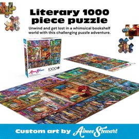 Puzzles for Adults 1000 Pieces – Buffalo Games The Grand Fiction Library by Aimee Stewart, Colorful Challenging 1000 Piece Jigsaw Puzzle for Adults with Poster, Made in The USA