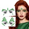6 Pcs Green Face Gems Jewels Halloween Ivy Stickers Accessories