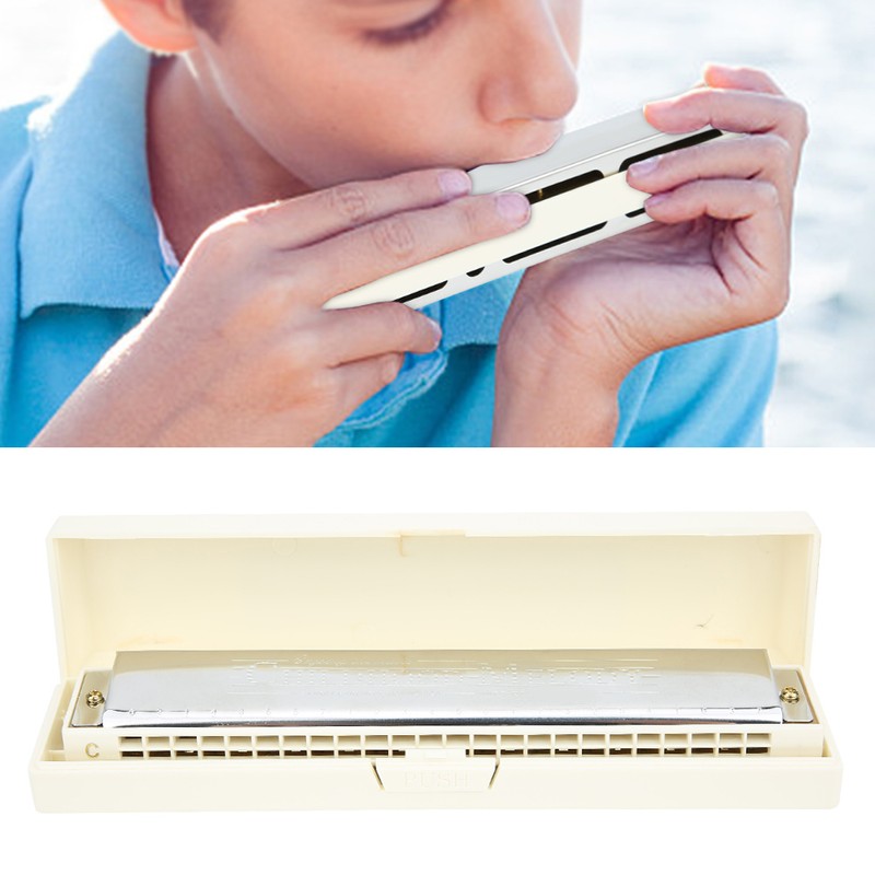 Professional Mouthorgan Harmonica Diatonic Harp C Key Stainless Steel Cover
