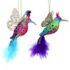 Gisela Graham Resin Christmas Decoration (10cm) - Hummingbird w Feathers