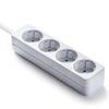 1.5m 3G and 1.5mm White German 4 Way Power Strip