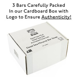 DEAD SEA Salt Mud Charcoal – 4 OZ Soap Variety 3 Pack, Dead Sea Mud, Dead Sea Salt, Activated Charcoal. With Shea Butter, Argan Oil. All Skin types, 100% Natural