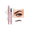 Magic Eyebrow Pencil, 3D Micro-Flashing Waterproof Glasses Pen, Long-life natural eyebrow pencil with four tips (Dark Coffee)