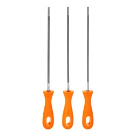 sourcing map 3pcs Chainsaw File 5/32"(4mm) 3/16"(4.8mm) 7/32"(5.5mm) High Carbon Hardened Steel Round Rasp with Plastic Handle for Chain Saw Polishing