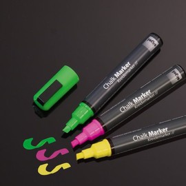 Sigel GL182 Chalk Marker 50, chisel tip 1-5 mm, 3 pc., pink/green/yellow