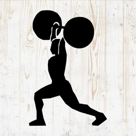 6 in Fitness Sticker - Bodybuilding Running Sport Barbell Gym Dumbbells Yoga Muscle Bar - Vinyl Decal for Wall Car Home Bike Bottle Phone Laptop DWSV1968