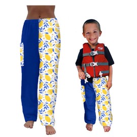 Paradise Towelwear Towel Pants for Swimmers – Lemons - Cotton Terry Towel Pants – Beach Coverup – Resort Wear – Swim wear