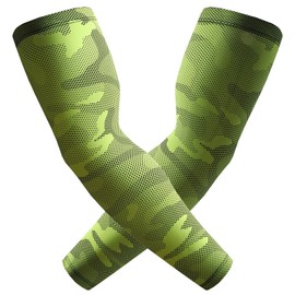 Hidizat Arm Sleeves for Men Compression Cooling Sleeve for Football baseball Volleyball UV Sun Protection Arm Cover, Camouflage Green, Large