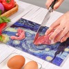 Menesia Tempered Glass Cutting Board for Kitchen, Van Gogh Design