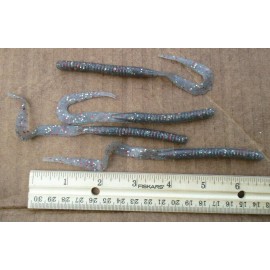 ALL AMERICAN Tournament Quality Soft Plastic Lures 15ct MAGIC SMOKE 6" Ribbon Tail WORMS Bass Fishing Lures Soft Plastic Worm Baits