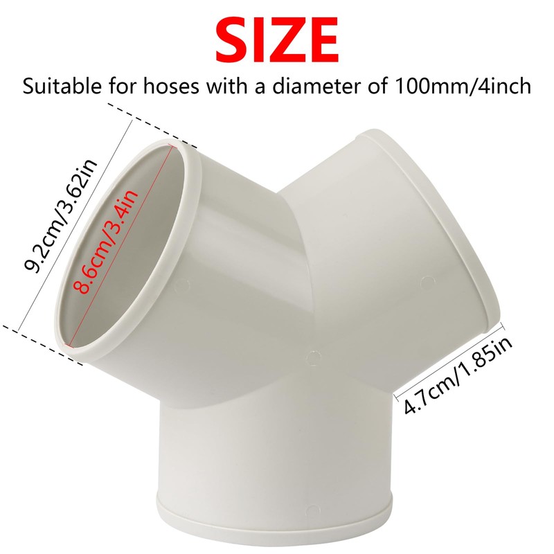 CABAX 3-Way Y Shape Plastic Duct Connector Splitter for Exhaust