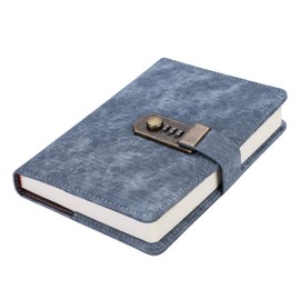 B6 Notebook with Lock Password Notebook Notepad Secret Diary Notebook Lockable Journal Writing Notebook Imitation Leather Soft Cover Notebook Daily Planner Agenda Lined Notepad Organizer 254 Pages