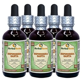 Herbal Terra LLC Espinheira Santa, Cancerosa (Maytenus Ilicifolia) Dried Leaf Alcohol-Free Liquid Extract 5x2 oz